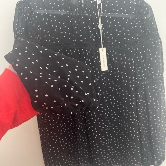 Max Studio Sheer Polk dot top - Picture 3 of 5